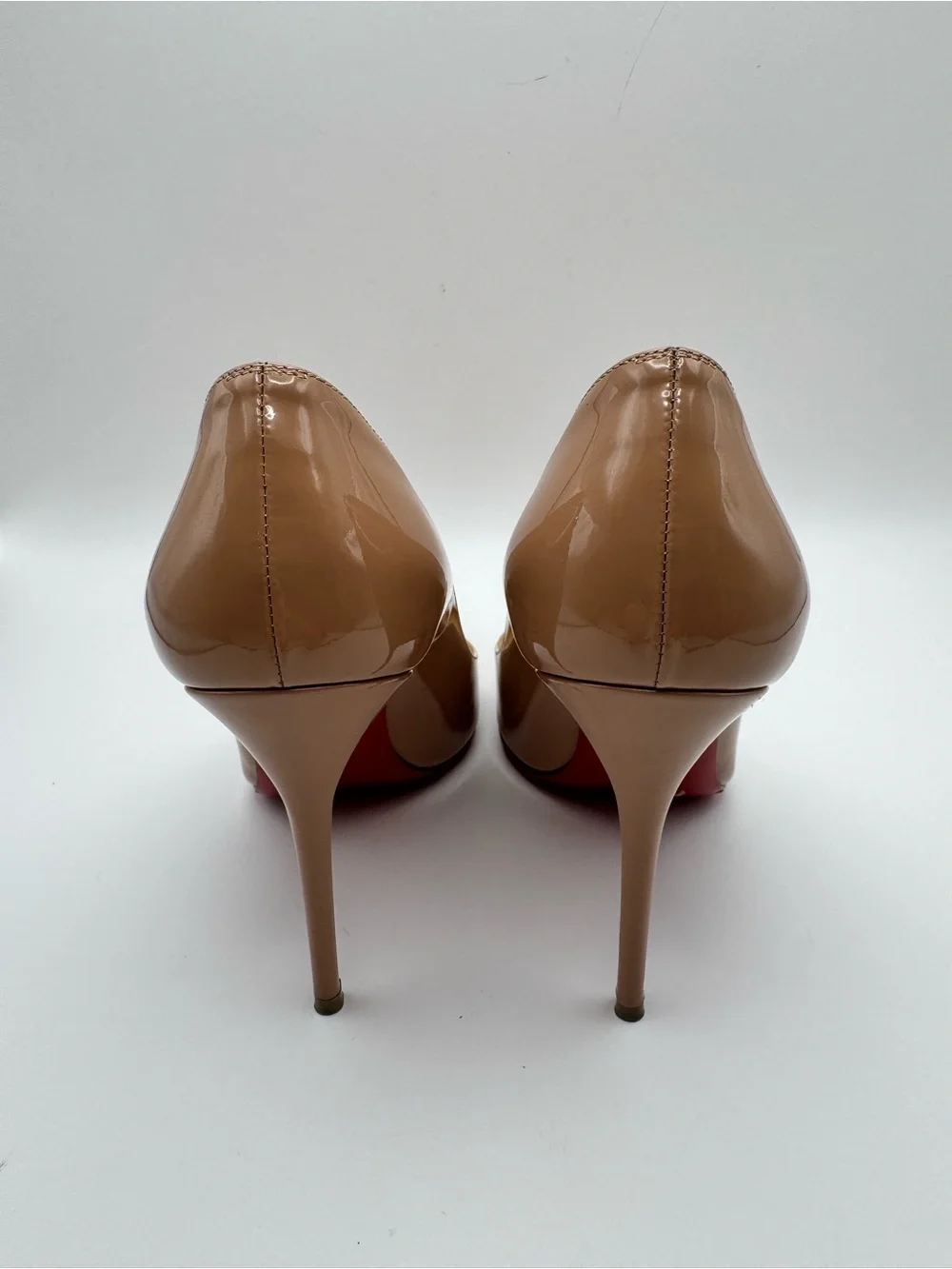 Christian Louboutin So Kate 100 Nude Patent Leather Pumps EU 36